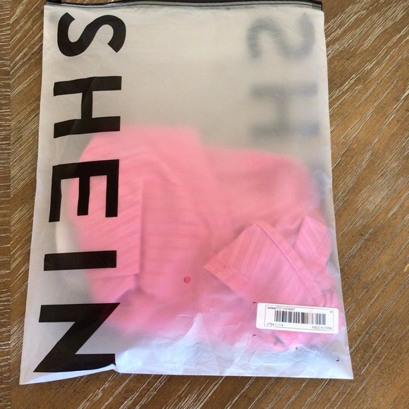 NWOT SHEIN EZwear Womens Pink Ribbed Tie Back Crop Tank Top Size Medium - Picture 8 of 10